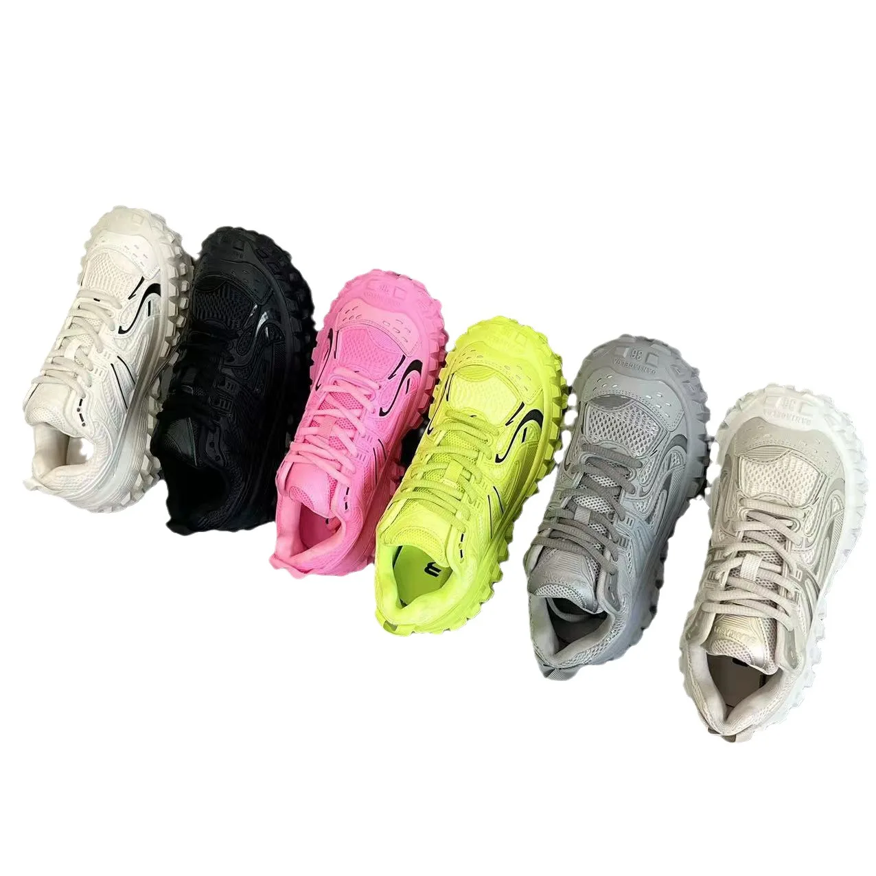 Paris tire soled shoes for spring2024thick soled casual shoes, versatile height increasing sports couple shoes, trendy dad shoes