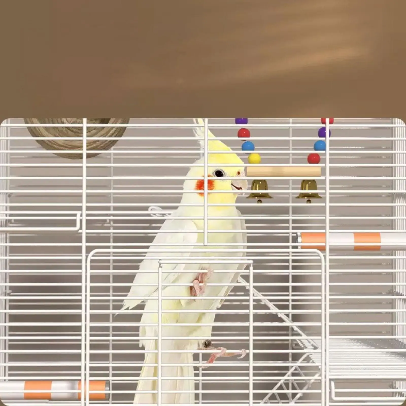 

Металлическая клетка для птиц с ручкой и лестницей, настольная клетка для попугаев, для попугаев-рингнеков, волнистых попугайчиков, макавов