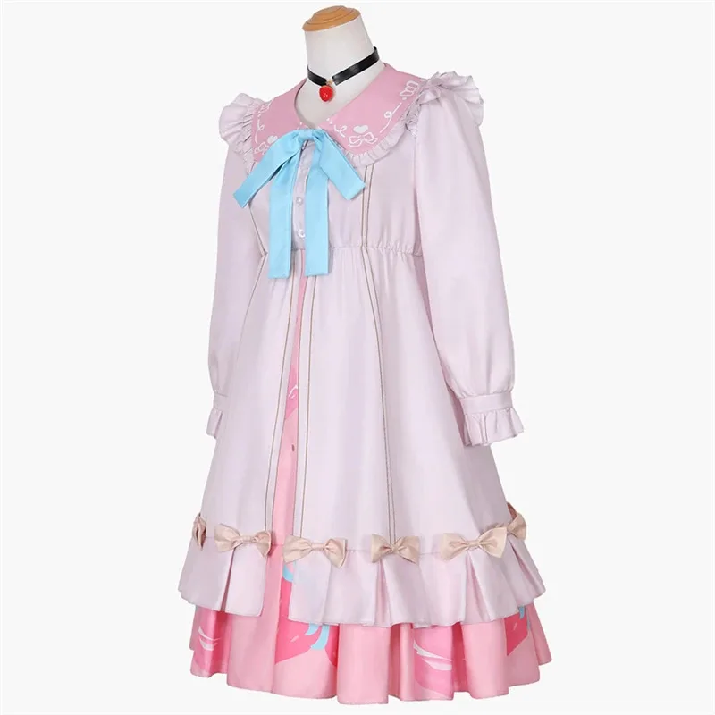 

Game PJSK Momoi Airi Cosplay Adult Women Uniform Casual Clothes Dress Full Set Accessories Suit Halloween Outfits hh:5