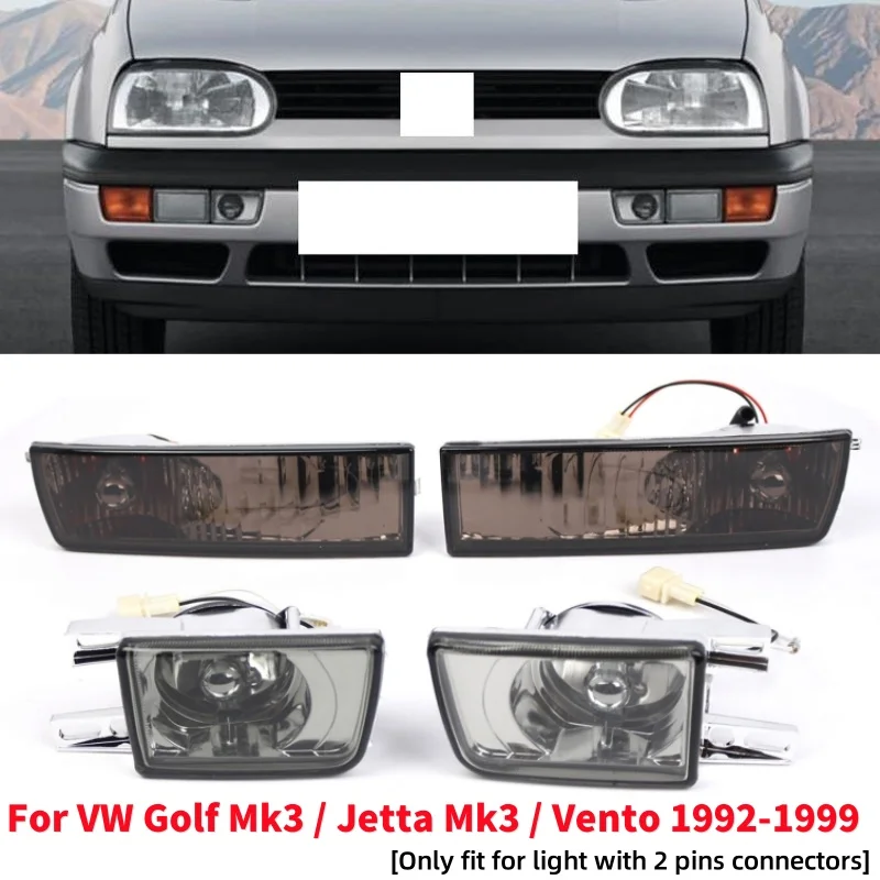 4Pcs/set Car Front Bumper Light Fog Lamp Turn Signal Lamp for VW Golf Mk3 Jetta Mk3 Vento 1992-1999 with 2 pins connectors