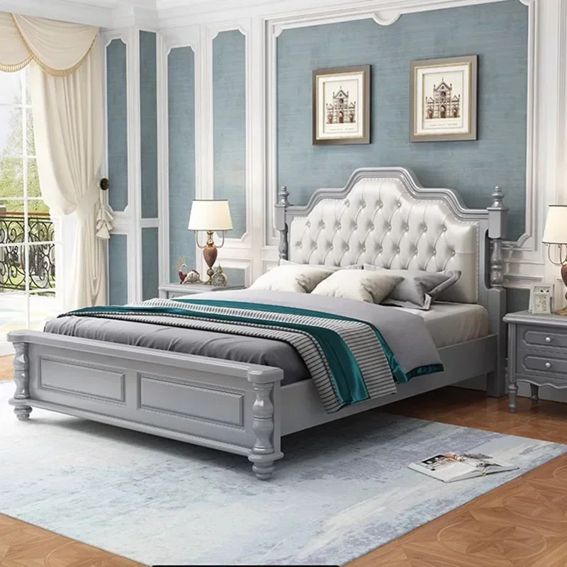 

Kids European Bed Double Wood King High End Twin Bed Frame Double Headboard Sleeping Letti Matrimoniali Bedroom Furniture