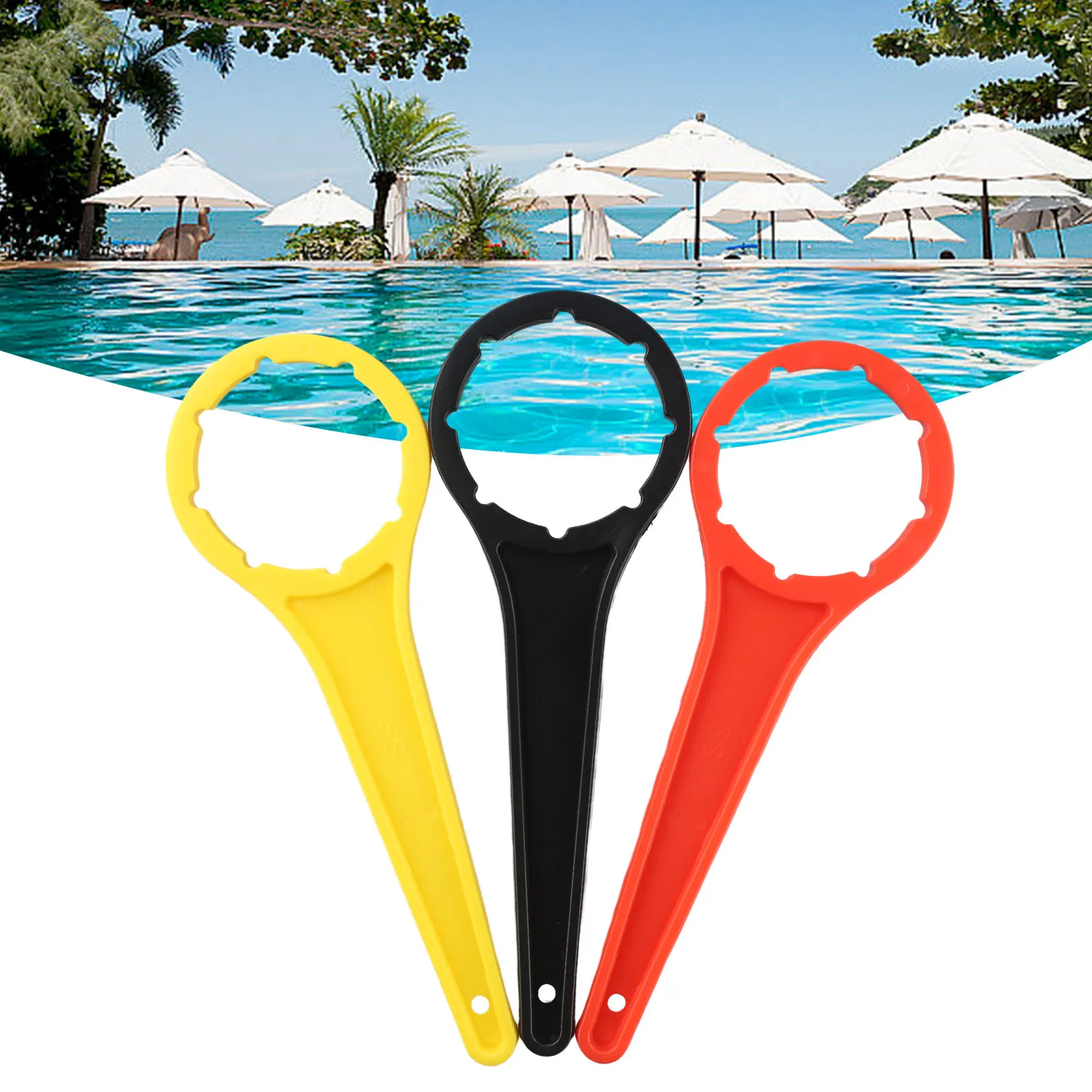 

1pc Chemical Drum Cap Spanner Opener Suits 20L 30L Cubes Plastic Bucket Cap Spanner Swimming Pool Equipment Repair Parts