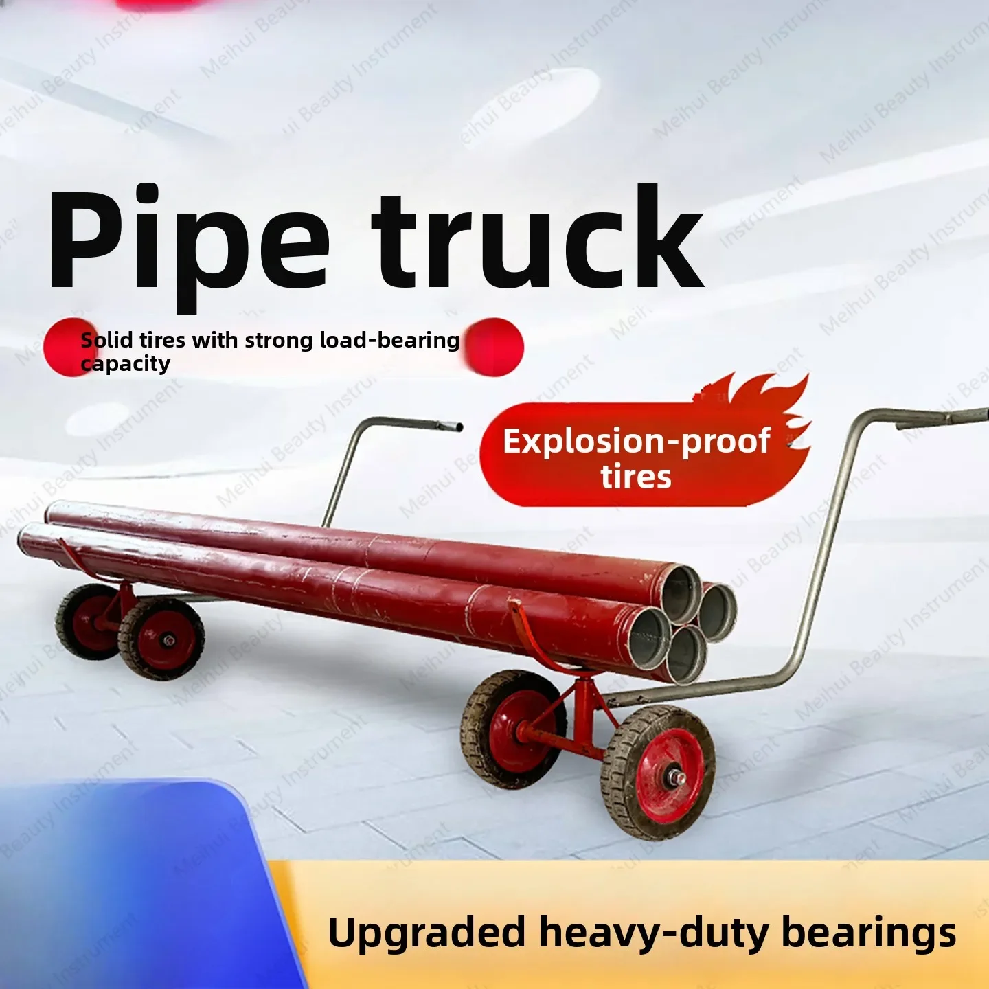 Large Fire Pipe Handling Trolley Round Pipe Multifunctional Transportation Push-pull Artifact Trailer Pull Pipe Trolley