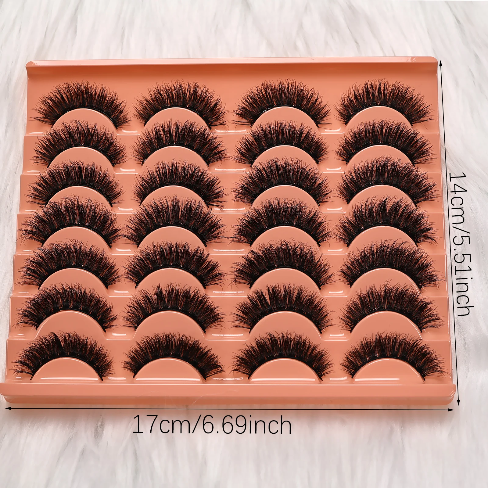 14ペアのナチュラルルックつけまつげ、毎日のメイク、デート、仕事に最適な厚くてふわふわのつけまつげ、快適で再利用可能な初心者向け