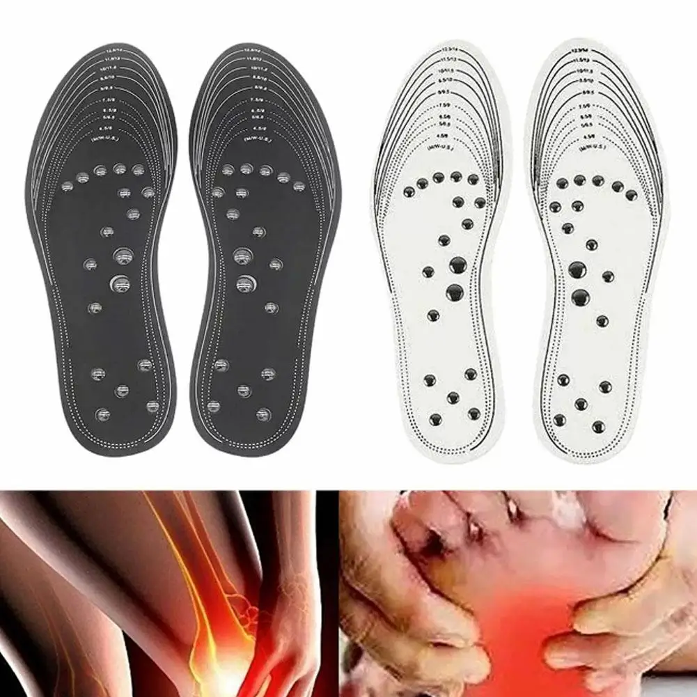 18 Magnets Magnetic Acupressure Massage Insoles Foot Therapy Reflexology Pain Relief Insoles For Women And Men Shoe B4b5