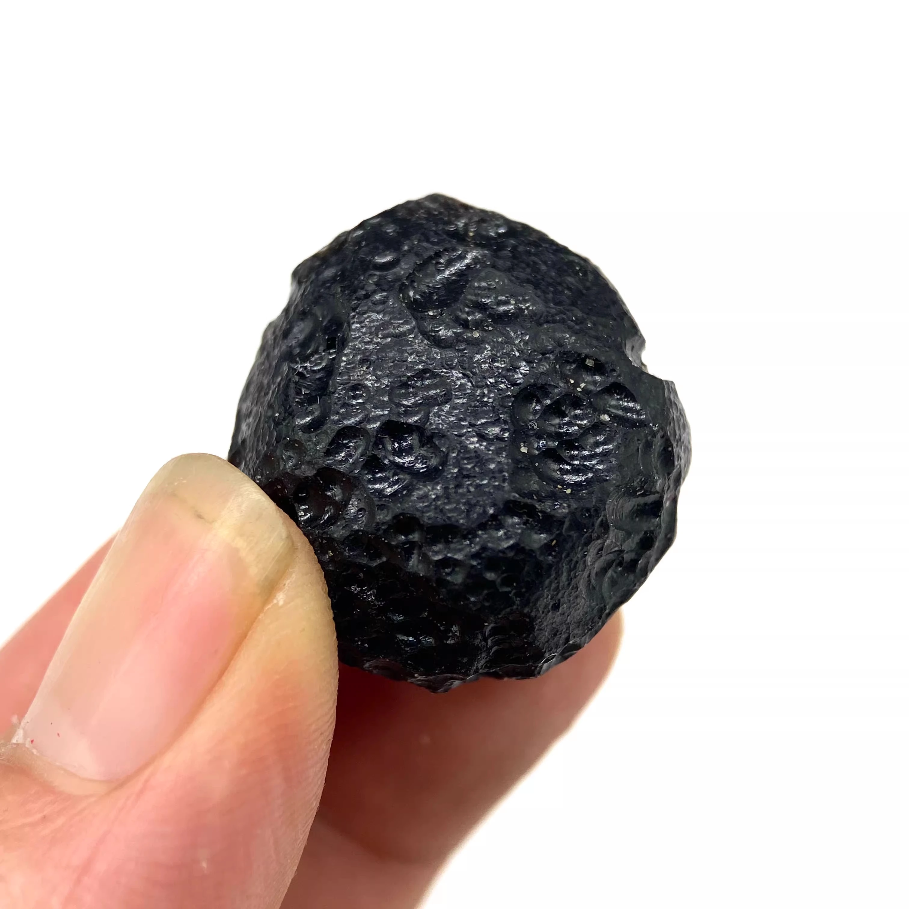 Natural Black Tektite Meteorite Stones Irregular Mineral Specimen 1pc