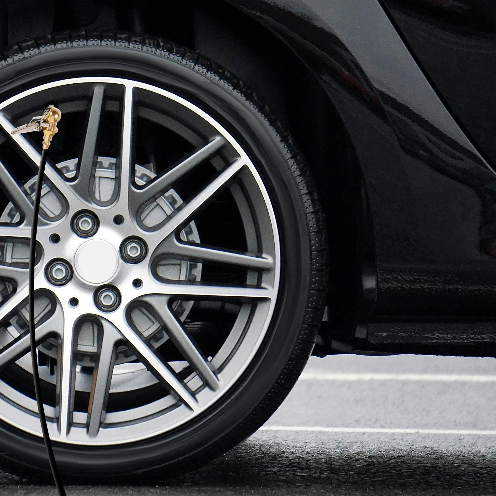 

2pcs Brass Tire Inflation Chuck Clip On Air Compressor Adapter For Car Tires Locking Air Chuck Quick Connect Tool Kit