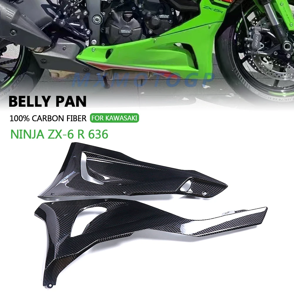 

Для KAWASAKI NINJA ZX-6 R 636 ZX6R 636 2024 2025 100% углеродное волокно, нижние боковые обтекатели, аксессуары для мотоциклов