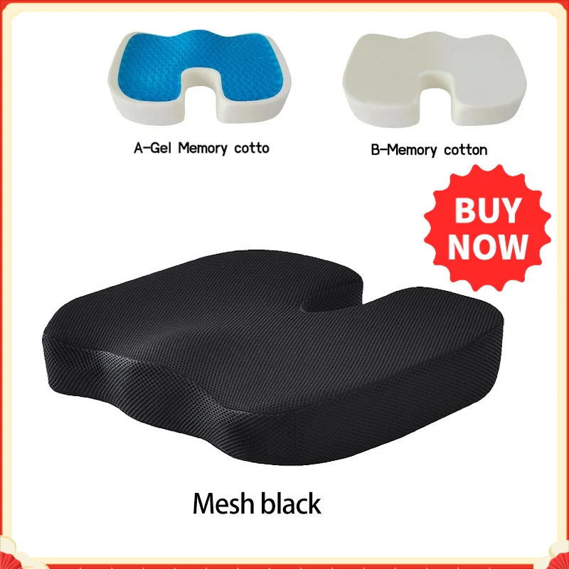 U-shaped Gel Memory Foam Massage Seat Cushion Car Office Chair for Long Sitting Coccyx Back Tailbone Pain Relief Gel Cushion Pad