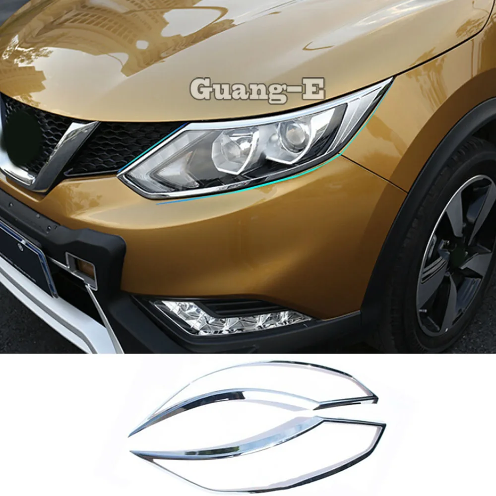 

Автомобильный чехол, детектор стиля, АБС-пластик, хромированная передняя лампа, накладка для бровей, 2 шт., аксессуары, пригодные для Nissan Qashqai 2016 2017 2018 2019