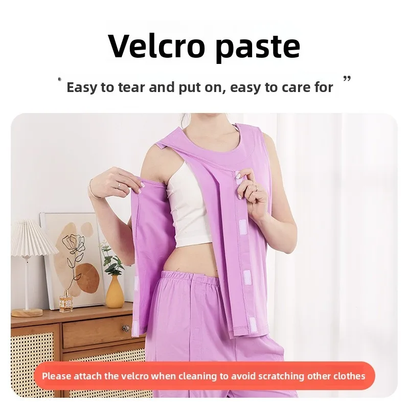 سترة بدون أكمام سهلة الفتح من الأمام يمكن ارتداؤها، ملابس كبار السن، ملابس رعاية المريض، ملابس كتف قابلة للتعديل لكبار السن