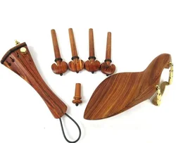 Rosewood Violin Chinrest Tailpiece Pegs Endpin Set Accessories Parts Fitting Installed hardware