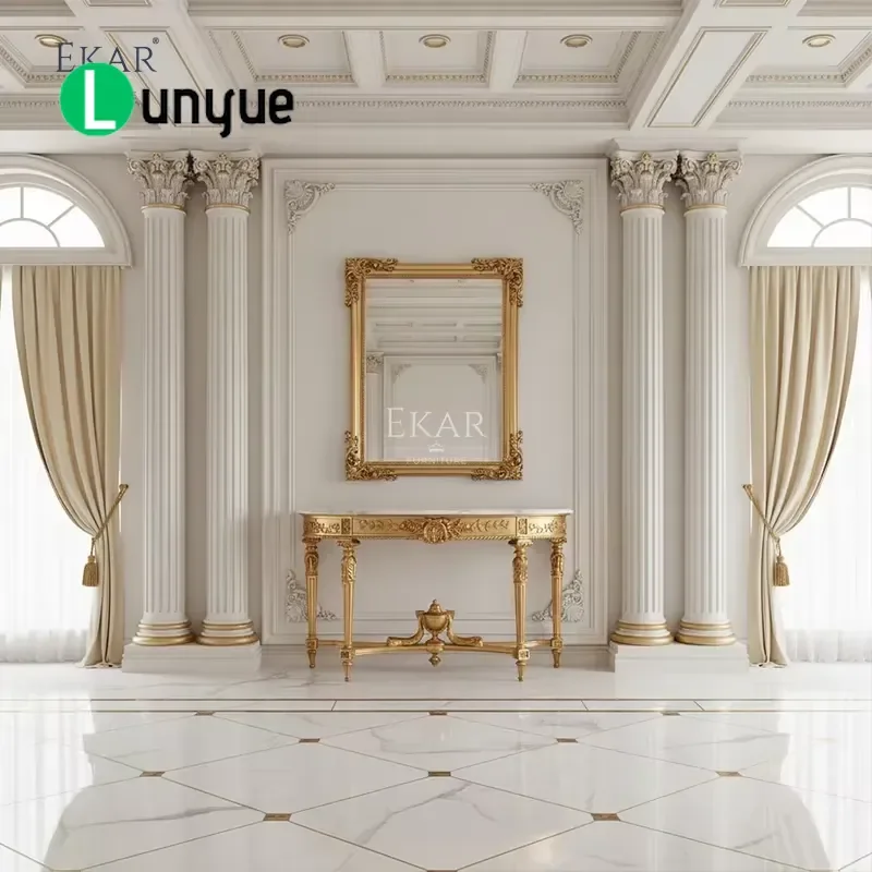 Luxury French Classical Entrance Table Royal Gilded Console for Versailles Style Home Decor Elegant Foyer Decoration