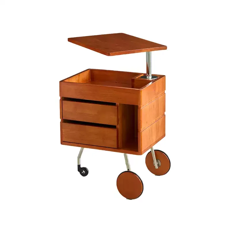 French solid wood mobile side cabinet creative modern mobile sofa table home furniture living room entrance channel bedroom