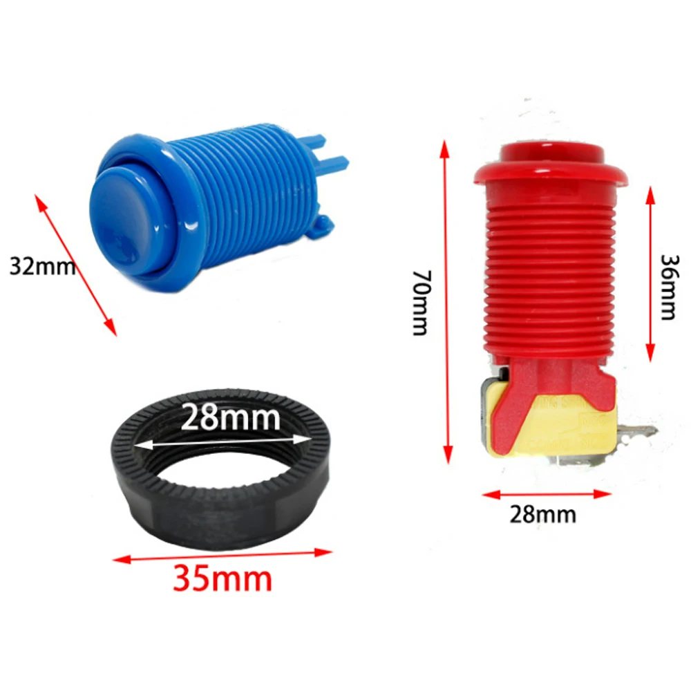 8pcs / Lot 28mm high-quality American HAPP Push Buttons with Micro Switch DIY Kit Arcade Button Game Machine Parts