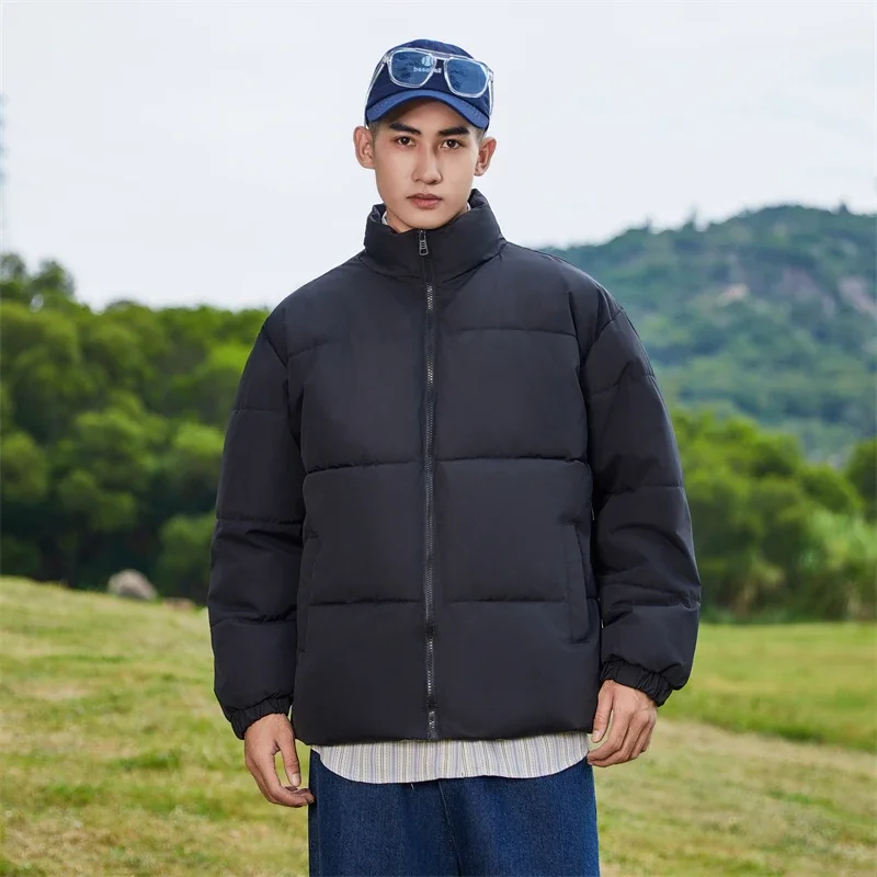Winter Brand Short Puffer Jacket Men Solid Color Parkas Casual Warm Mens Cotton Padded Jackets Korean Fashion Parkas Male Coats