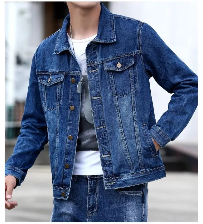 Summer New Men Pure Colour Denim Jacket Single-breasted Lapel Daily Casual Coats 69 S1dc1de2bdd2446058a5acec369e9f361Y