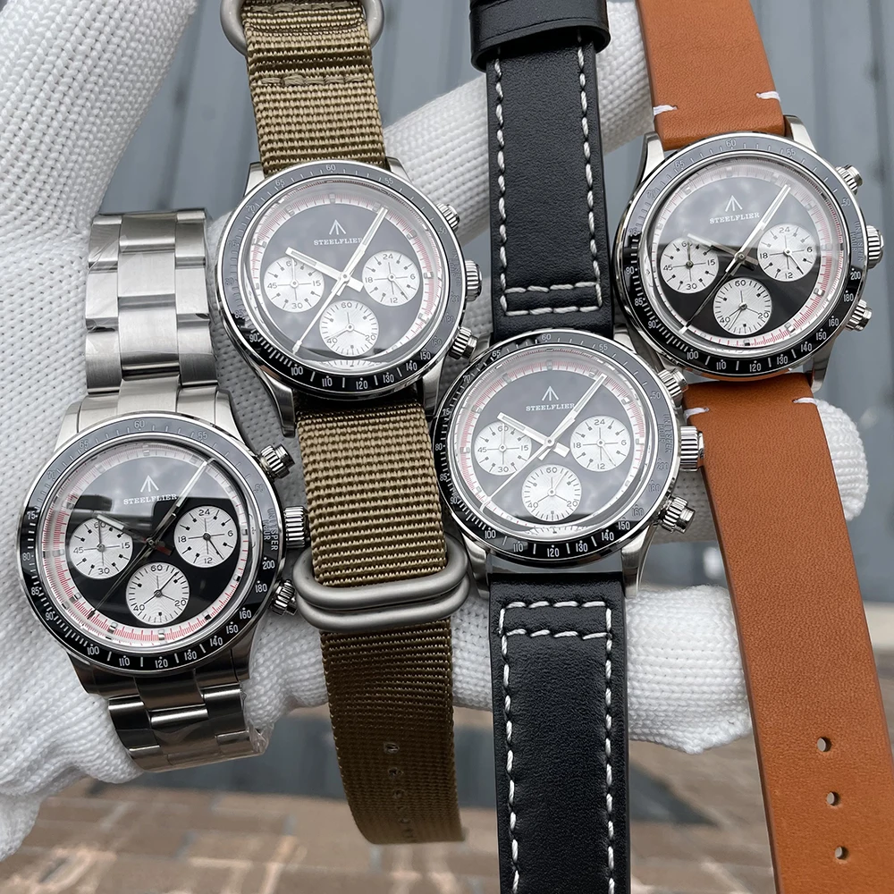 STEELFLIER Offizielle SF730 NEUE Luxus-Quarz-Armbanduhr Chronograph VK63 Mute-Uhrwerk Schweizer BGW9 Leuchtende 20Bar wasserdichte Uhr