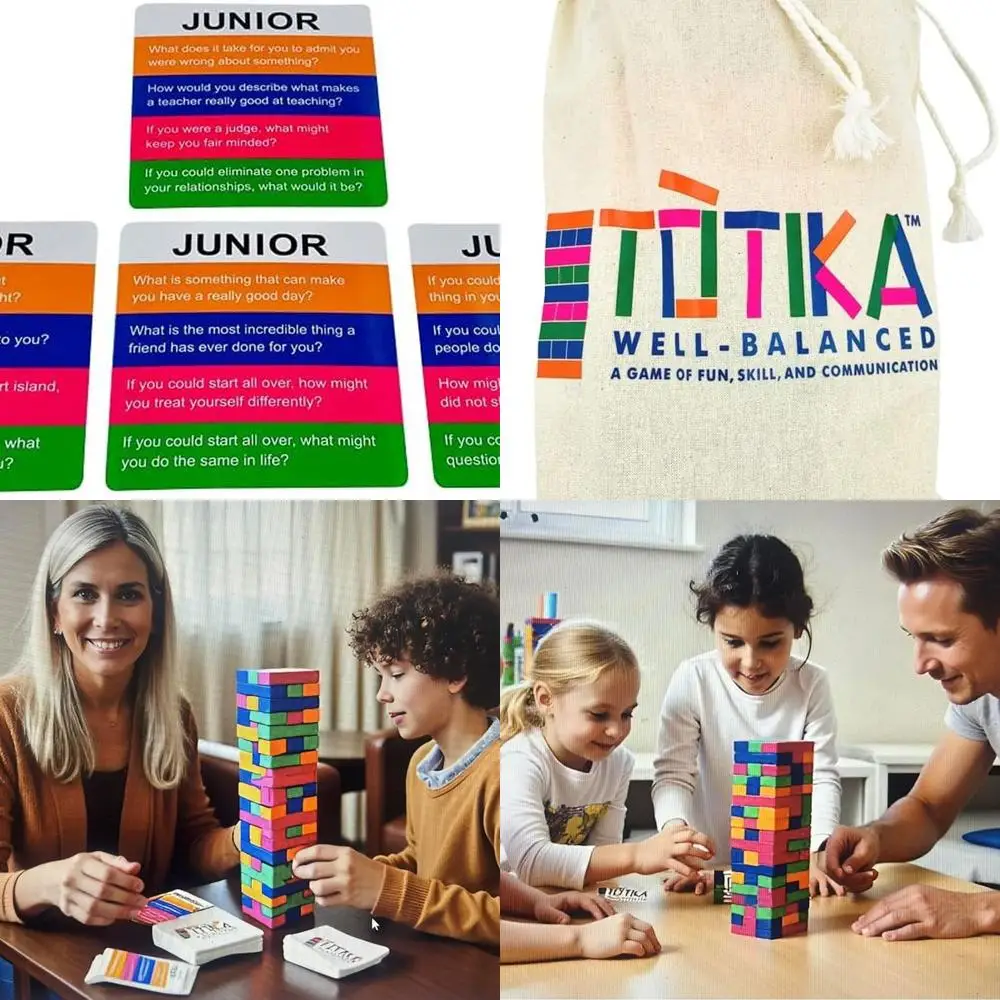 

YEHUA! 5-Card Therapy Game: 48 Stackable Blocks for Boosting Self-Esteem, Juniors, Teens/Adults, Life Skills, and Icebreakers