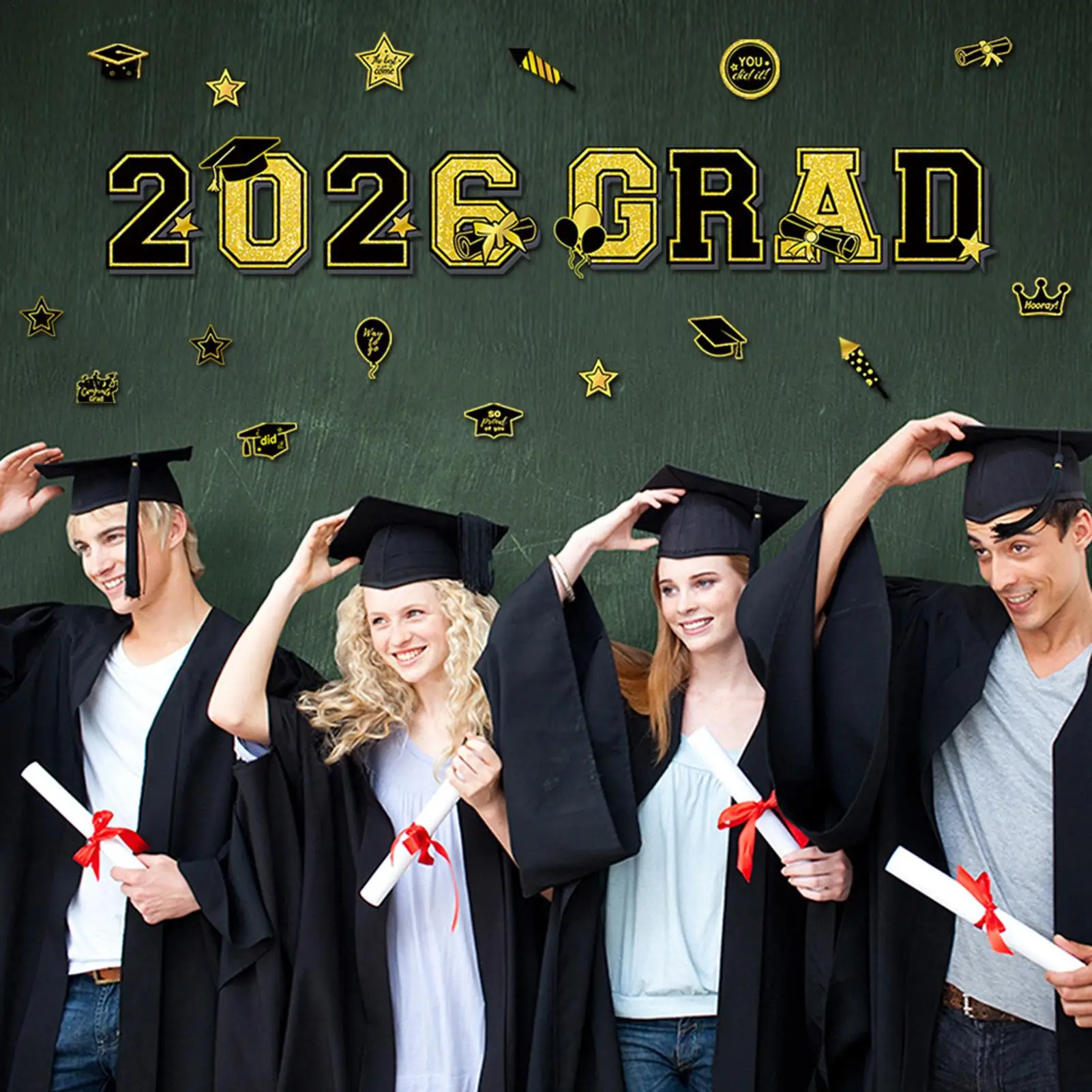 Graduation Car Magnets 2026 24 Pieces Reusable Magnetic Sticker Car Magnets For Refrigerator Garage Door Parade Cruise