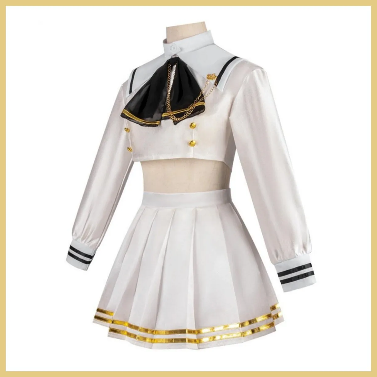 Anime Game Azur Lane Hms Janus Cosplay Costume Japanese White JK Uniform Skirt Long Sleeves Shirt Woman Sexy Sailor Suit view 3