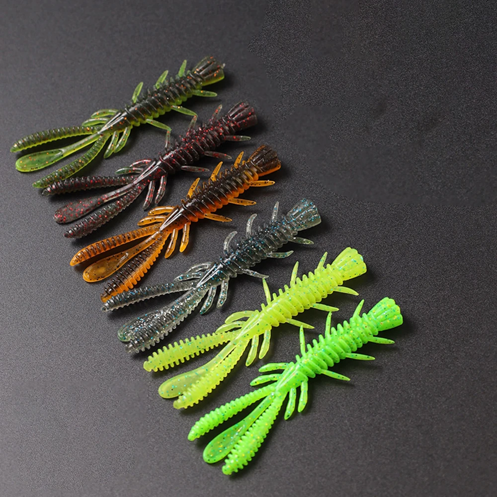 

70mm Plastic Soft Lure 10pcs Swimbaits Artificial Shrimp Silicone Bait for Pike Trout Bass Fishing