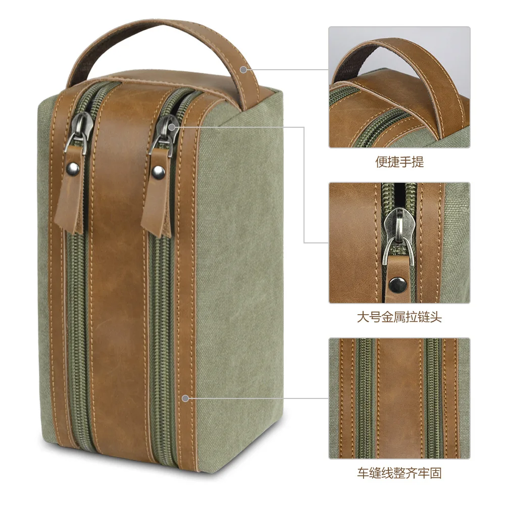 حقيبة أدوات الزينة المحمولة المربعة المقاومة للماء للرجال، حقيبة تخزين للسفر، حقيبة مكياج ذات سعة كبيرة