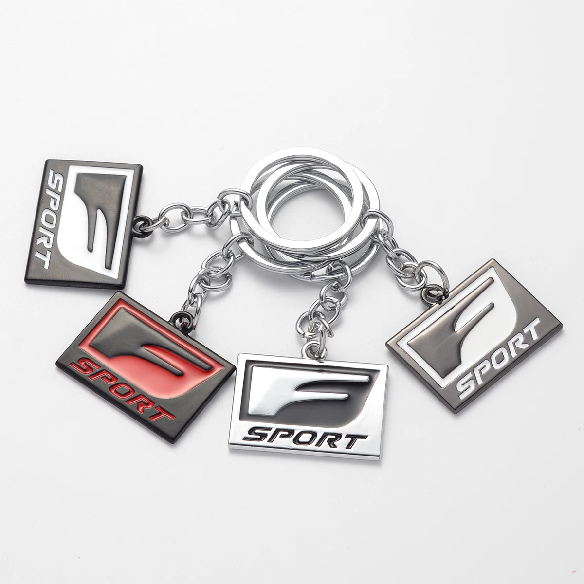 Car Keychain F Sport Logo Metal Keyring Key Ring Holder For ES300 500h RC 350 LFA ISF GSF IS200T RX300 RCF NX RX GS Accessories