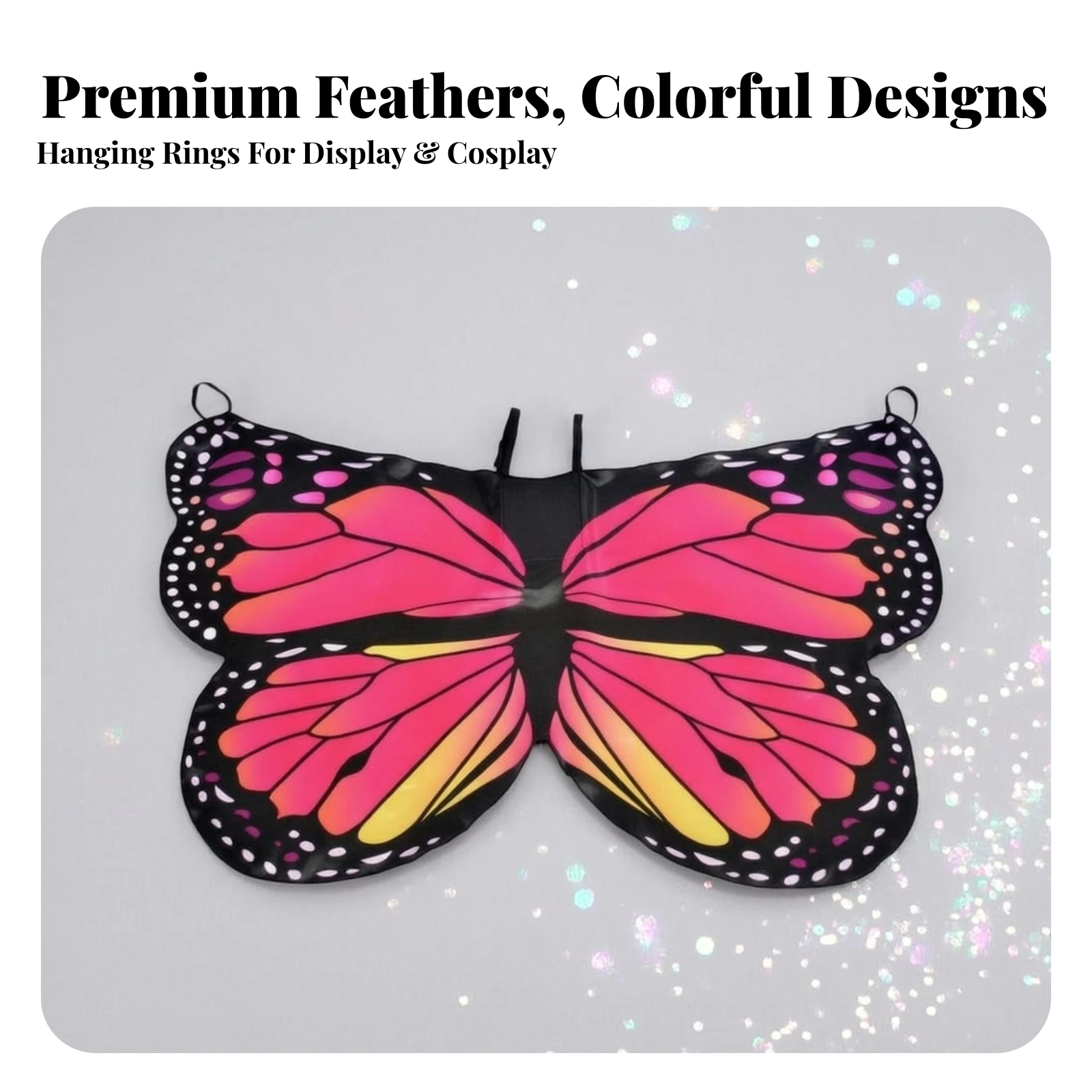 Butterfly Wings One Size Cosplay Wings Butterfly Wing Set Realistic Fairy Wing Set Large for Cosplayers, Halloween, Dress-Up