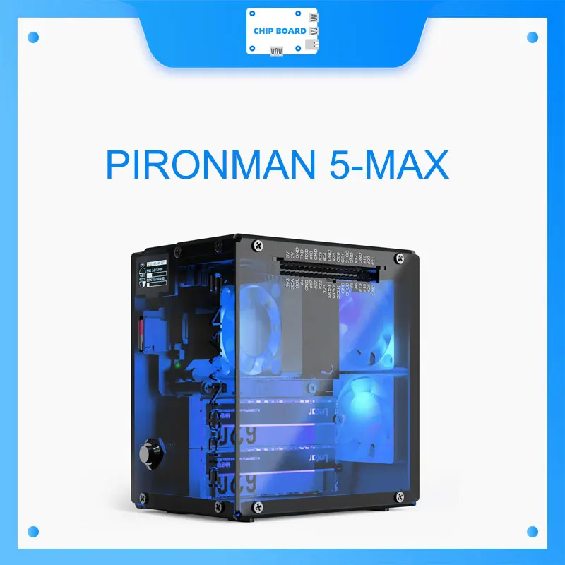 

Pironman 5-Max tower PC case for the Raspberry Pi 5 gets dual M.2 PCIe sockets, programmable RGB LEDs, new black design