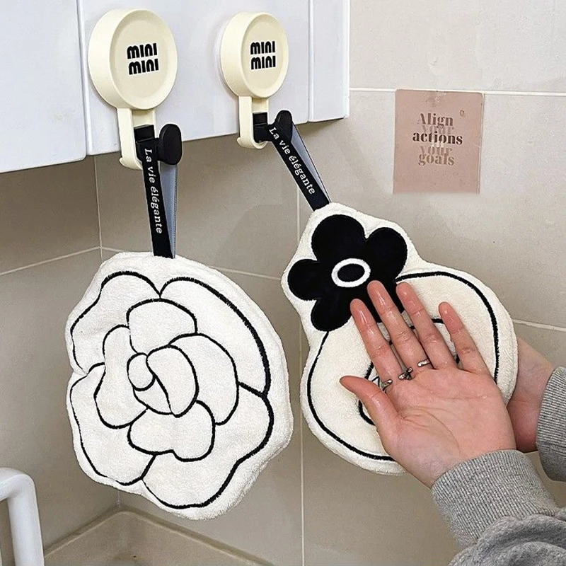 NEW Double-thickness Hand Towel Home Convenient Hanging Quick-drying Absorbent Hand Towel Kitchen And Bathroom Foot Mat