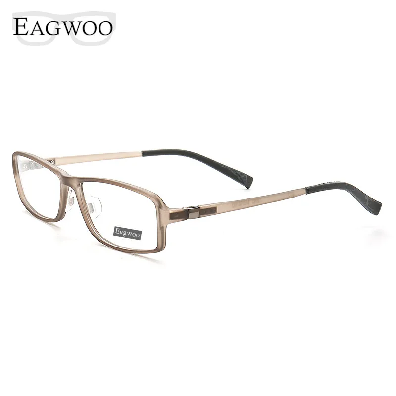 EAGWOO Eyeglasses Men Full Rim Optical Frame Prescription Spectacle Rectangule Myopia Eye Glasses Simple Design Super Light