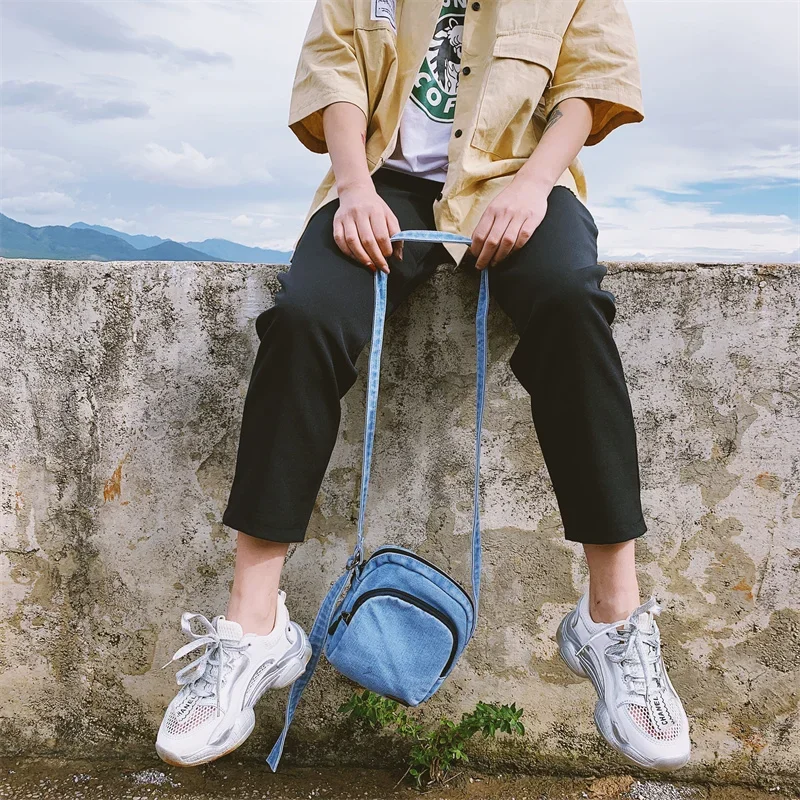 New Jeans Women's Bag Mini Canvas Handbag Denim Shoulder Crossbody Bag Phone Messenger Bag Y2K Satchel Student Eco Bag Korean