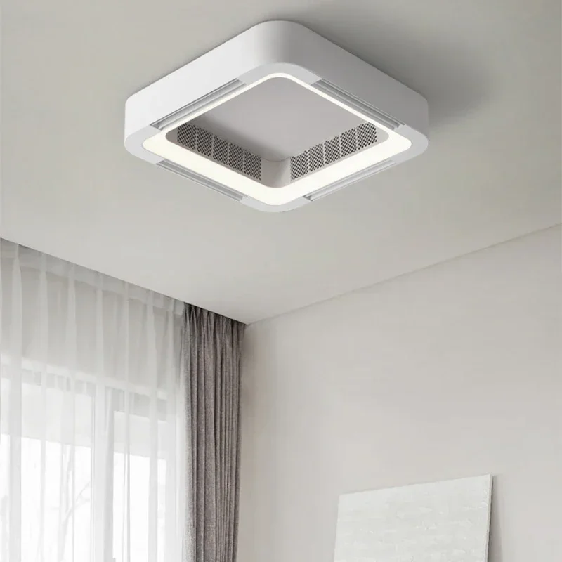 Invisible Bladesess teto ventilador lâmpada com luz, controle remoto sem lâminas, DC LED, circulador, decoração para quarto e sala de estar