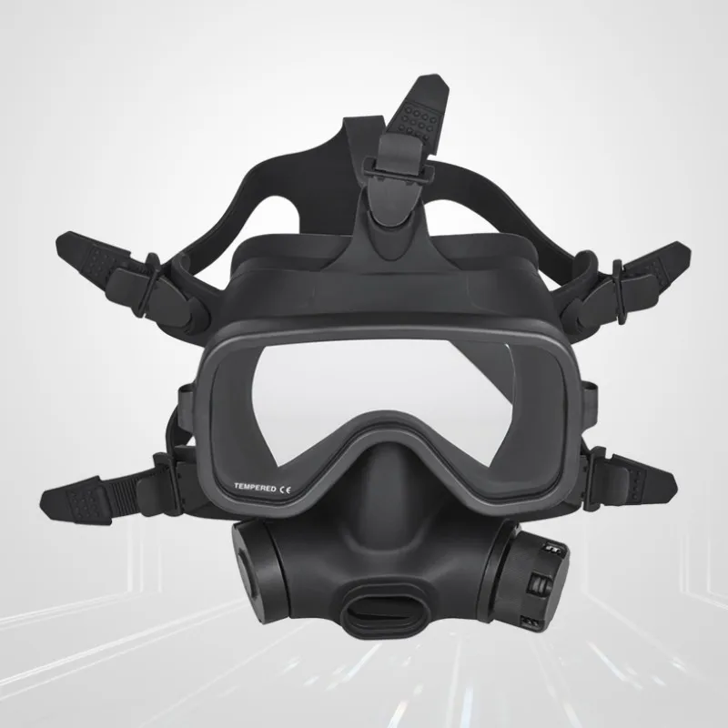 

Whitetip Shark AKUANA COF2 Diving Full Face Mask Scuba Diving Full Face Mask All Black Professional Diving Equipment