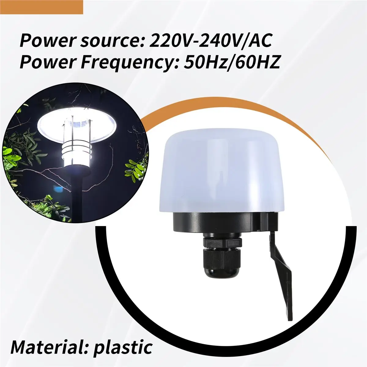 IP65 220-240V/AC10A Light Control Photo Sensor Automatic Photocell Switch for Street Lamps