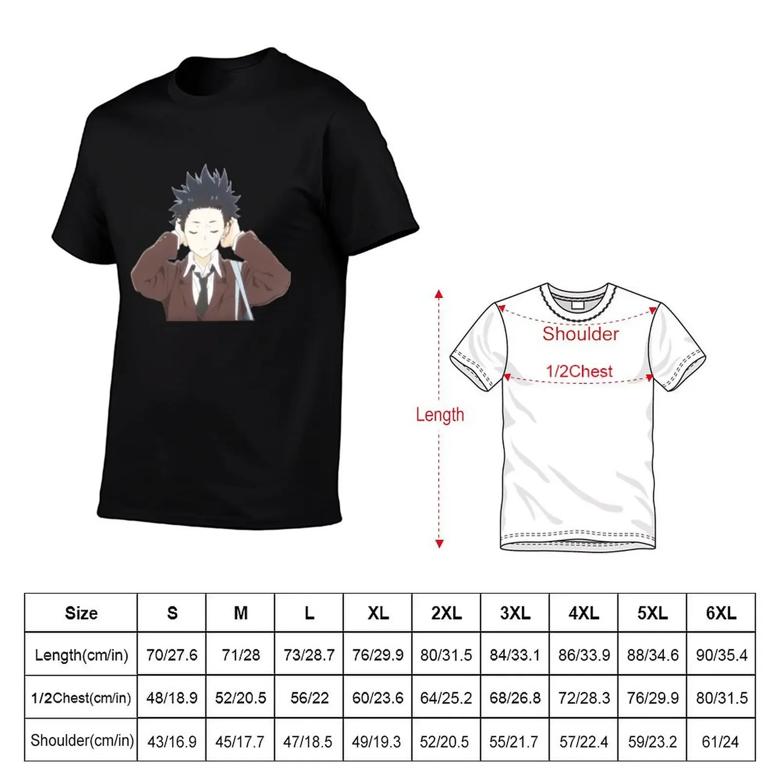 Shoya Ishida (A Silent Voice) T-Shirt customizeds man clothes shirts graphic tee mens graphic t-shirts funny