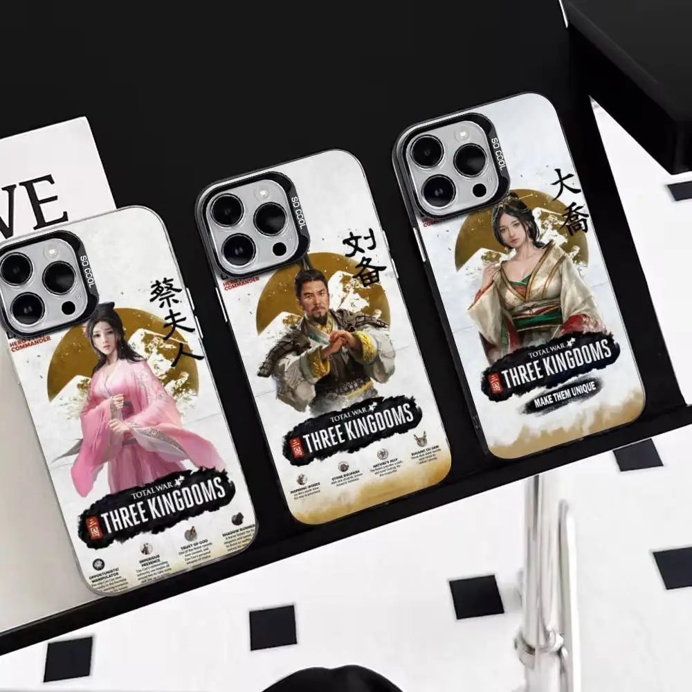 

Three Kingdoms Phone Case For iPhone 17,16,15,14,13,12,11 Plus,Pro Max,XS,Colorful Silver Phone case Funda Cover