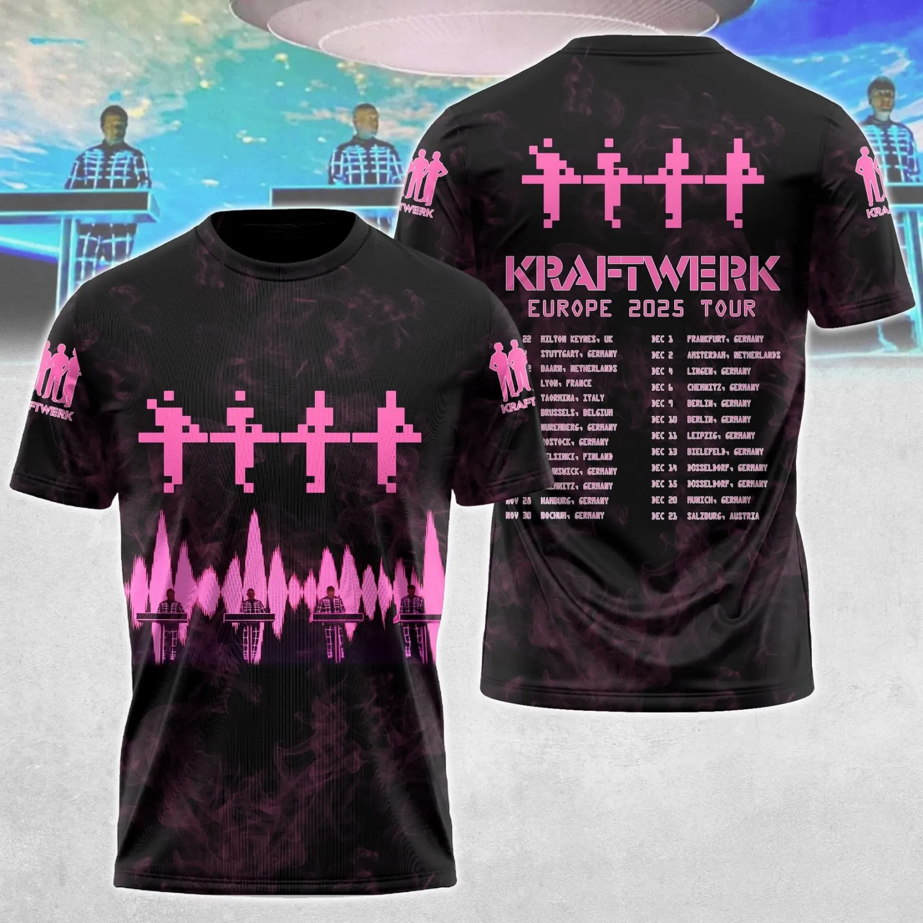 

Rock Kraftwerk 3D Print T-shirts Fashion Classic 2025 Tour Top Men Women Hip Hop Trend Short Sleeve T shirt Oversized Streetwear