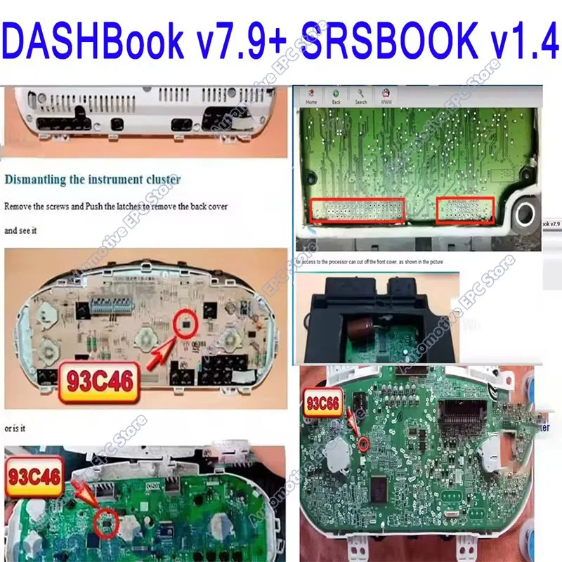 Latest DASHBook v7.9 + SRSBOOK v1.4 obd2 scanner Full with Keygen Removal Disassembly Car Maintenance Tools for great beginner