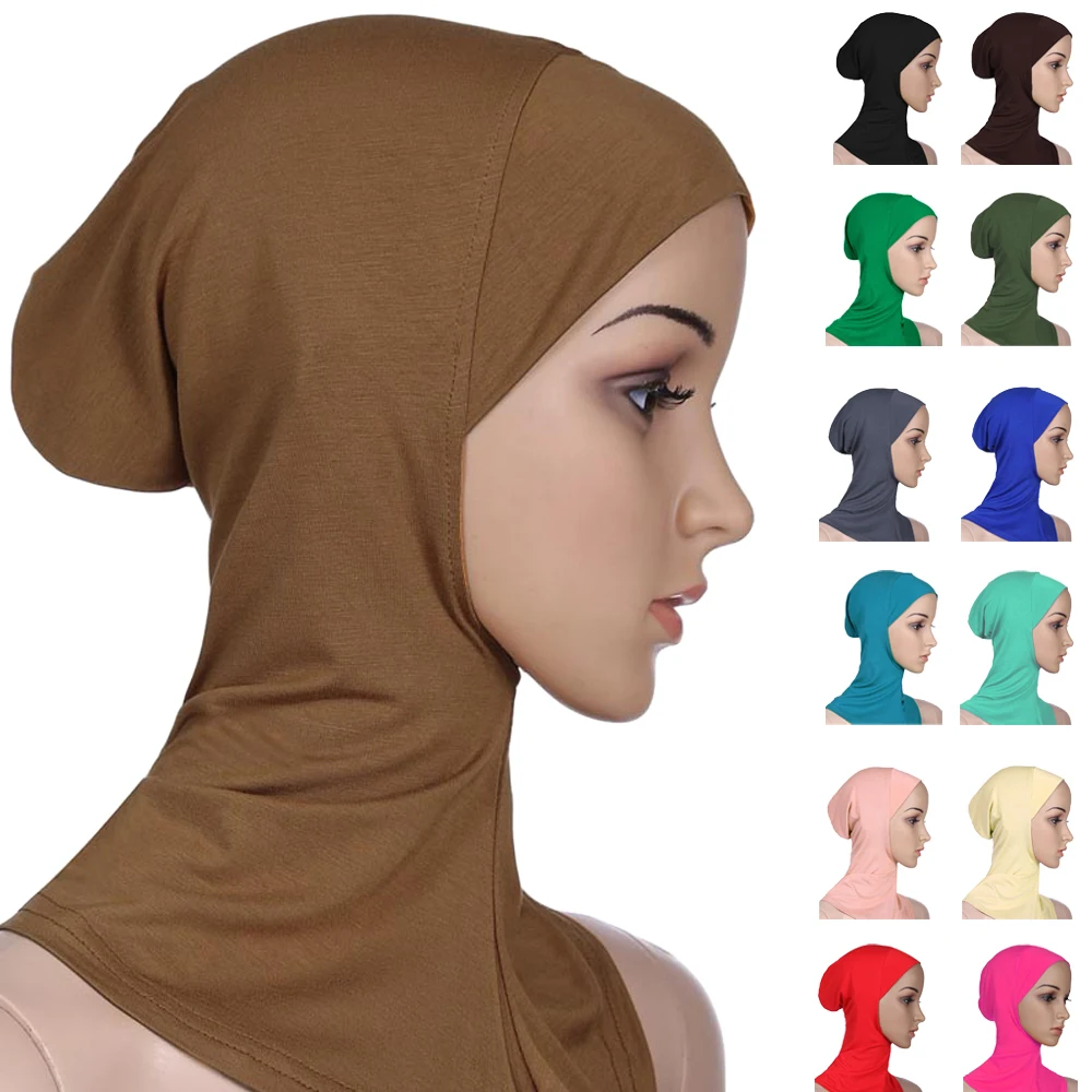 

Women Muslim Underscarf Head Cover Muslim Headscarf Inner Hijab Caps Islamic Underscarf Ninja Hijab Scarf Hat Cap Bone Bonnet