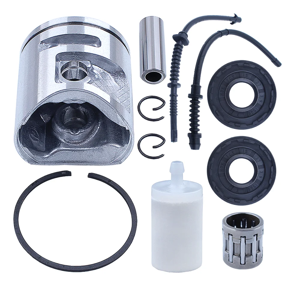 44mm Piston Kit For Husqvarna 450 450E Oil Seal Fuel Filter Return Line Hose Bearing Chainsaw Replacement Spare Part