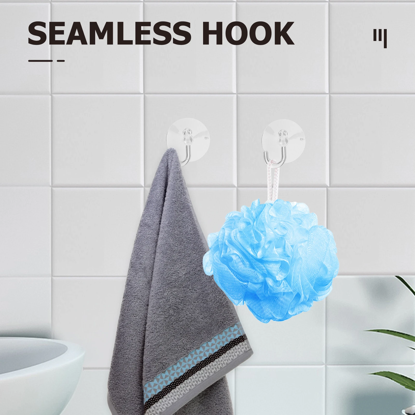 

50pcs Suction Cup Hooks Reusable Heavy Duty Plastic Bathroom Hangers Wall Hooks For Towels Shower Curtains Kitchen Utensils No