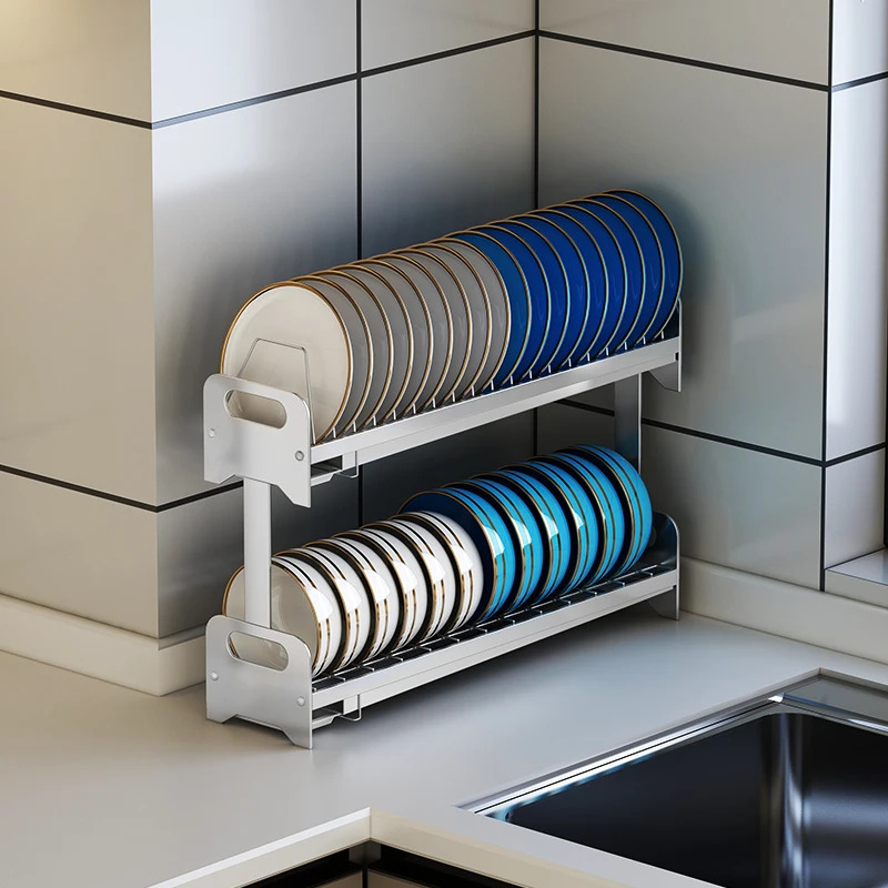 

Kitchen Shelf Narrow Bowl Rack Drain Rack 304 Stainless Steel Sink Edge Water Filter Small Dishes