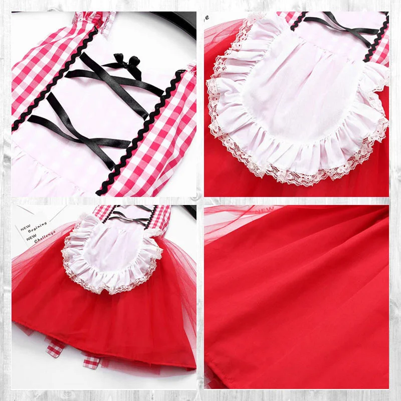 Red Riding Hood for Girls Halloween Costume Little Red Riding Hood Costume Baby Dress with Cape