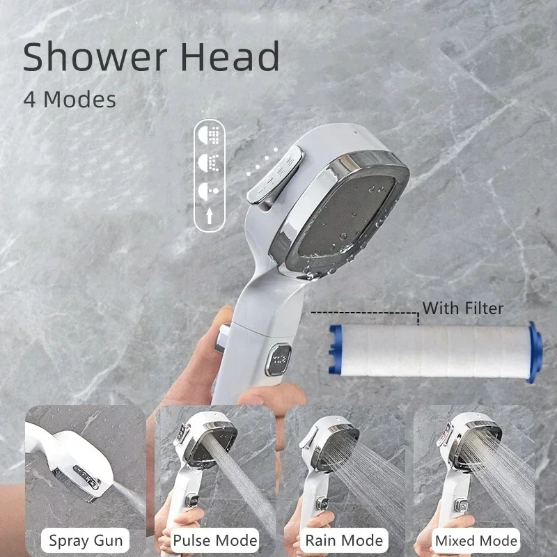 Xiaomi High Pressure Showerhead Water Saving 4-Modes Shower Heads New Adjustable Water Massage Sprayer Home Bathroom Accessories