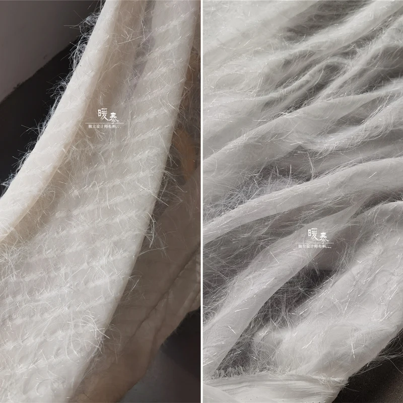 White Mesh Fabric for Diy Sewing Lightweight Thin Camisole Shirt Wedding Dress Fashion Clothing Fabrics Woman Cloth Wholesale