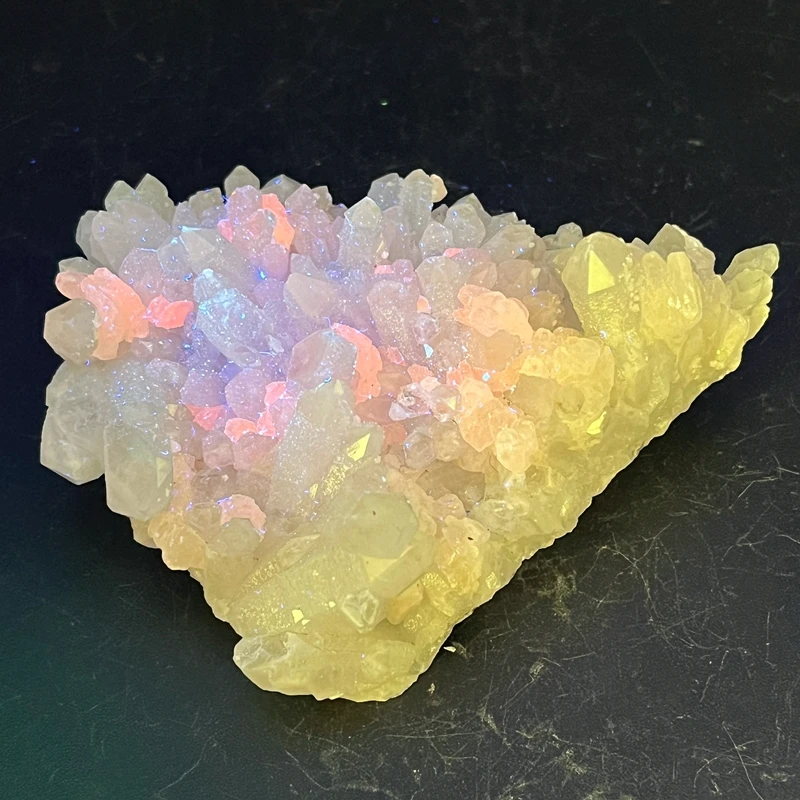 100% Natural Crystal Cluster with Fluorescent Calcite Mineral Specimen Furniture Decoration Meditation Energy Healing Stone