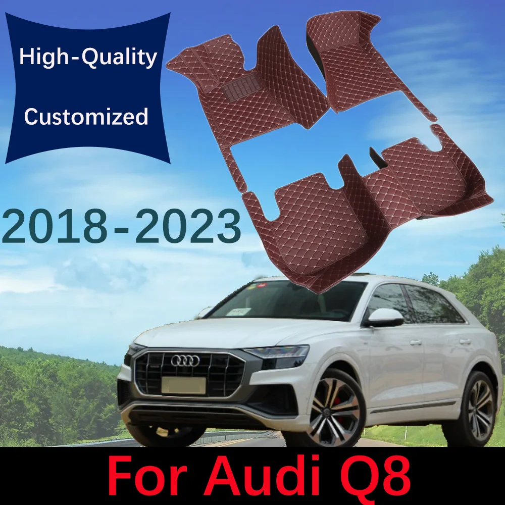 

Custom Leather Car Floor Mats For Audi Q8 2018 2019 2020 2021 2022 2023 Automobile Carpet Rugs Foot Pads Interior Accessories
