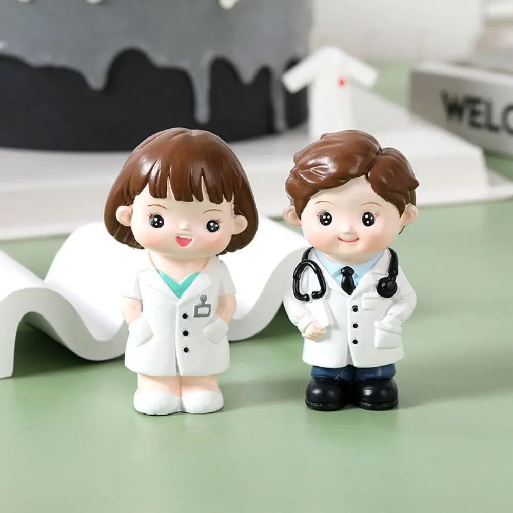 Creative Cartoon White Nurse Figurine DlY Landscaping Cute Doctor Model Handmade Nurse Baking Ornaments Home Decor